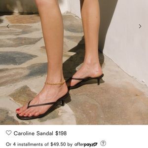 NIB Reformation Caroline Sandal Thong Heel Black 8